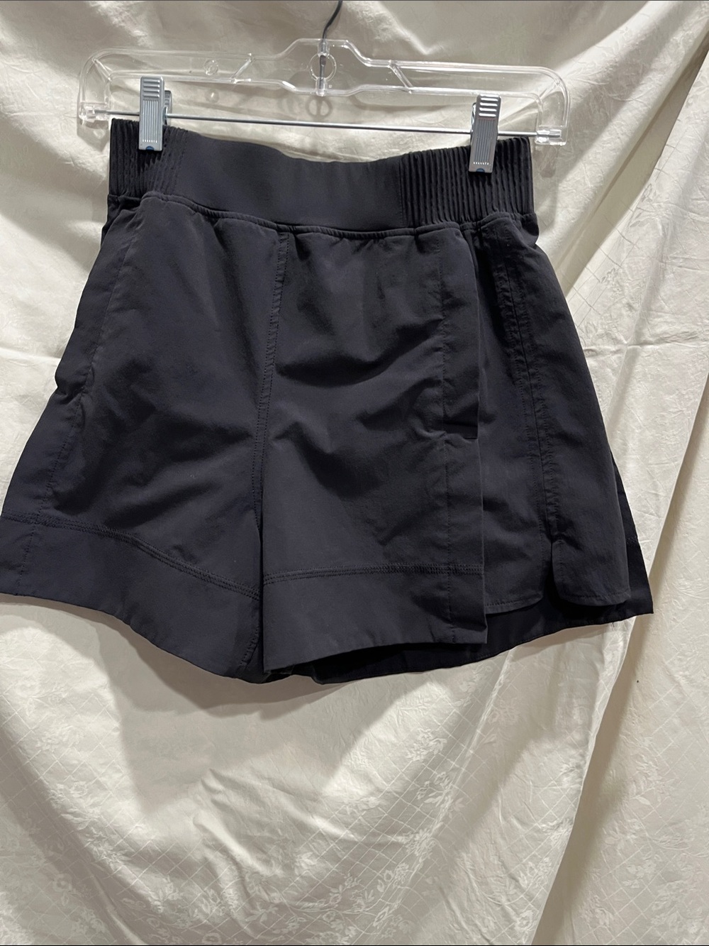 lululemon athletica Black High-Rise Athletic Shorts with Layered Side Panel